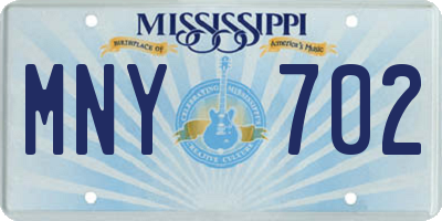 MS license plate MNY702