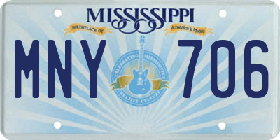 MS license plate MNY706