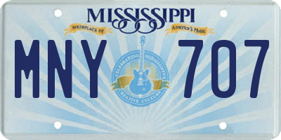 MS license plate MNY707
