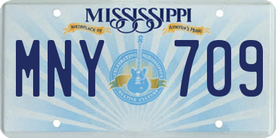 MS license plate MNY709