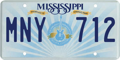 MS license plate MNY712