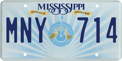 MS license plate MNY714
