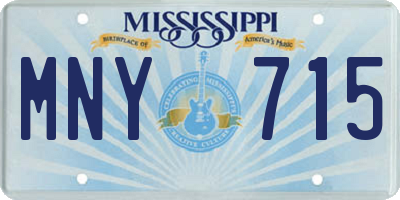MS license plate MNY715