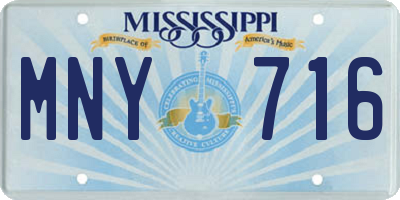 MS license plate MNY716