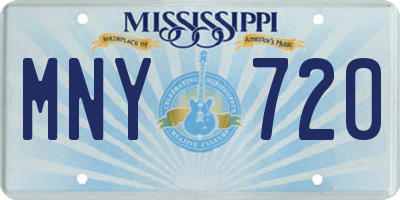 MS license plate MNY720