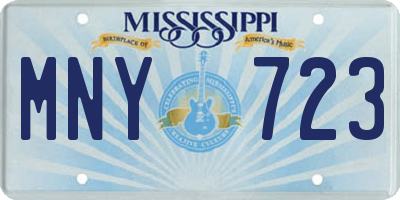 MS license plate MNY723