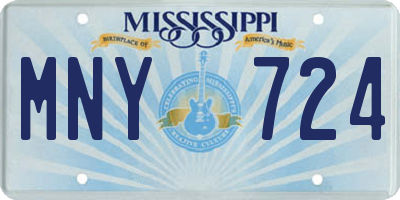 MS license plate MNY724
