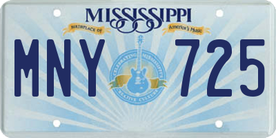 MS license plate MNY725