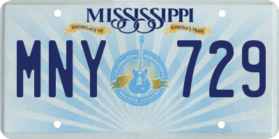 MS license plate MNY729