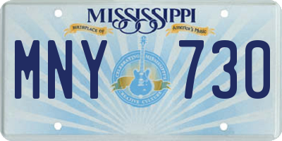 MS license plate MNY730