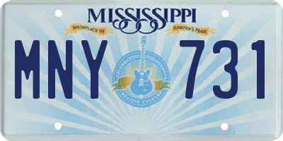MS license plate MNY731