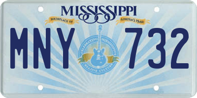 MS license plate MNY732