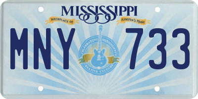 MS license plate MNY733