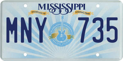 MS license plate MNY735
