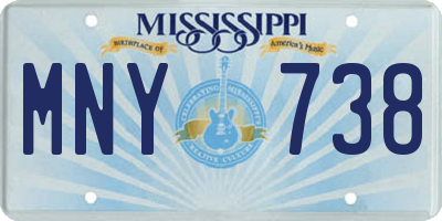 MS license plate MNY738