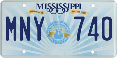 MS license plate MNY740