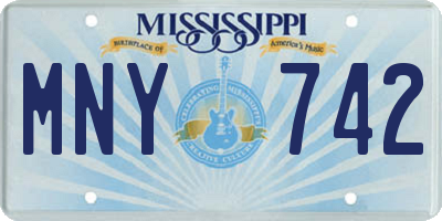 MS license plate MNY742