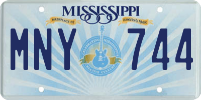 MS license plate MNY744