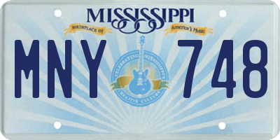 MS license plate MNY748