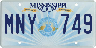 MS license plate MNY749