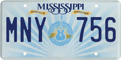MS license plate MNY756