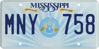 MS license plate MNY758