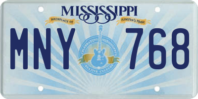 MS license plate MNY768