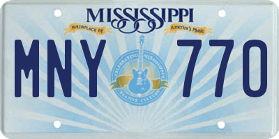 MS license plate MNY770