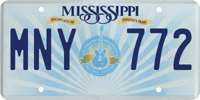 MS license plate MNY772