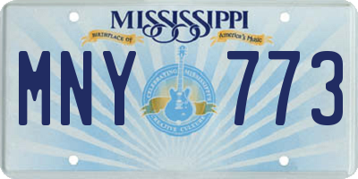 MS license plate MNY773