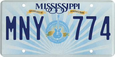 MS license plate MNY774