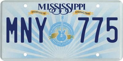 MS license plate MNY775