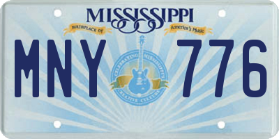 MS license plate MNY776