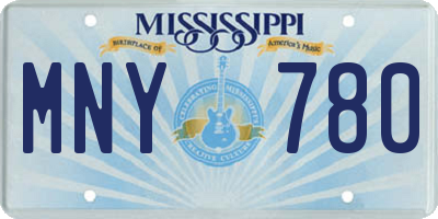 MS license plate MNY780