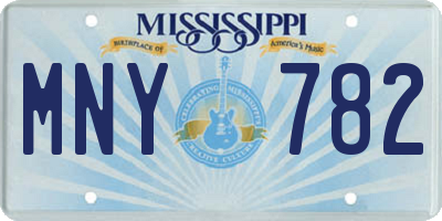 MS license plate MNY782
