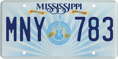 MS license plate MNY783