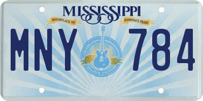 MS license plate MNY784