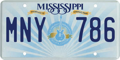 MS license plate MNY786