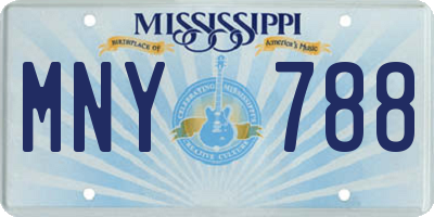 MS license plate MNY788