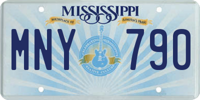 MS license plate MNY790