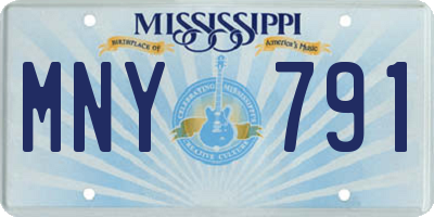 MS license plate MNY791