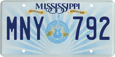 MS license plate MNY792