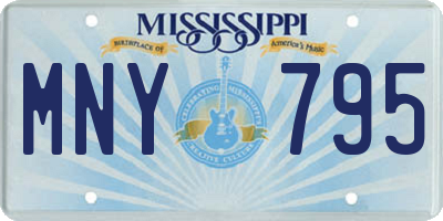 MS license plate MNY795