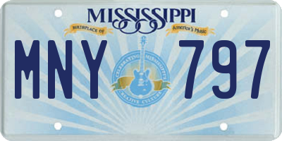 MS license plate MNY797