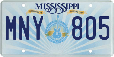 MS license plate MNY805