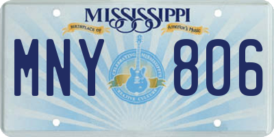 MS license plate MNY806