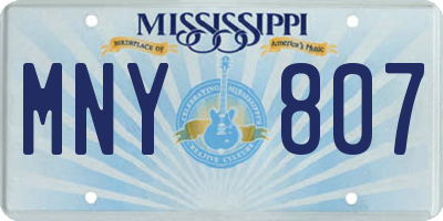 MS license plate MNY807