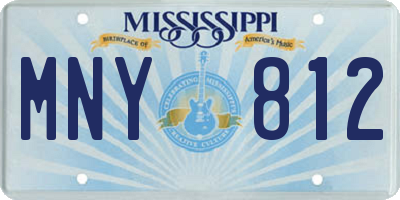 MS license plate MNY812