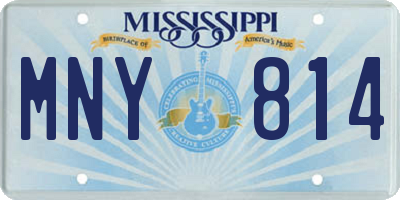 MS license plate MNY814