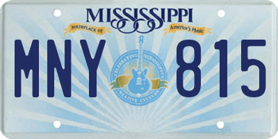 MS license plate MNY815